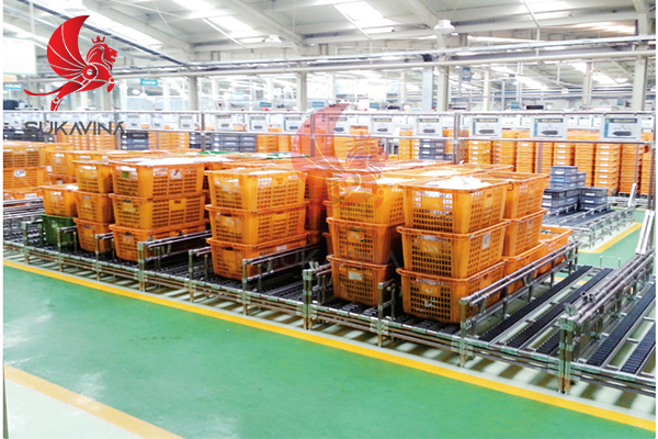 Thanh trượt con lăn lắp ráp kệ hàng tối ưu cho lưu trữ và sản xuất